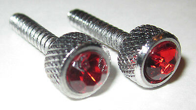 2 New Chrome Metal Dash Screw W/ Red Jewel For Freightliner - Many Available